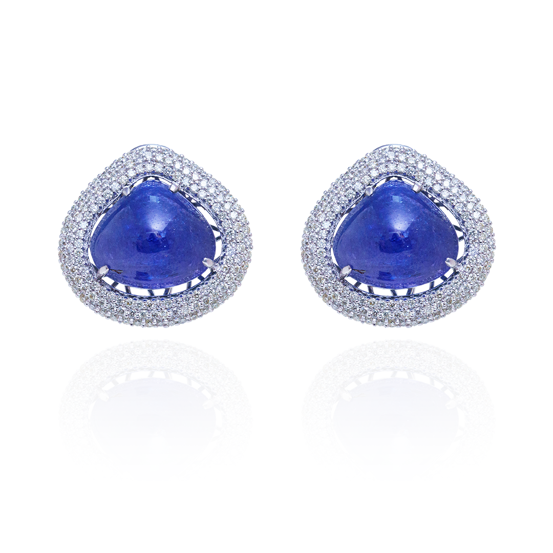 Cushion Tanzanite Earrings