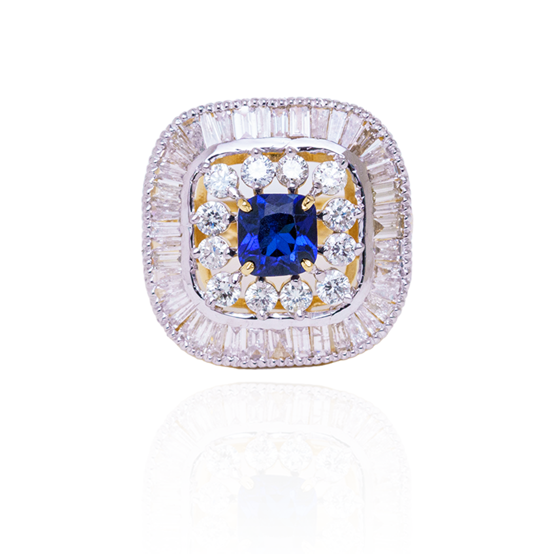 Sapphire Cushion Ring