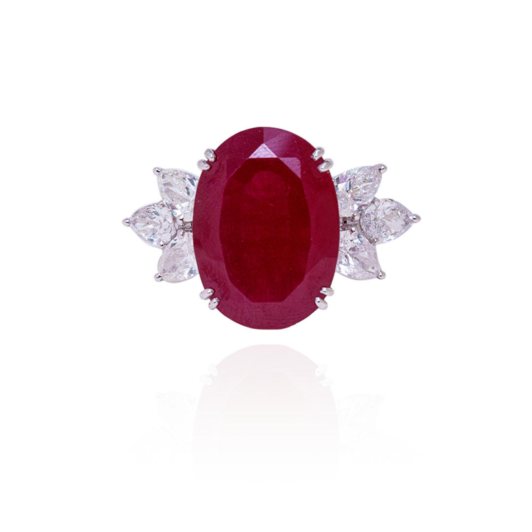 Ruby Petal Ring