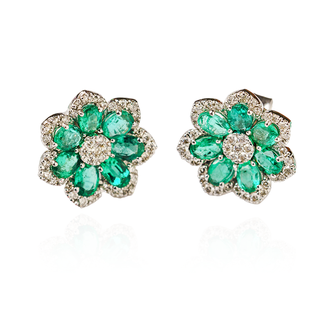 Mini Fiora Emerald Earrings