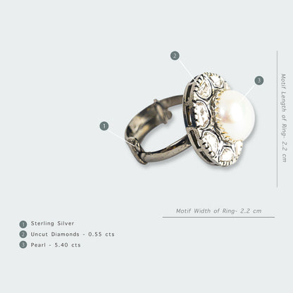 Ray Pearl Uncut Diamond Ring