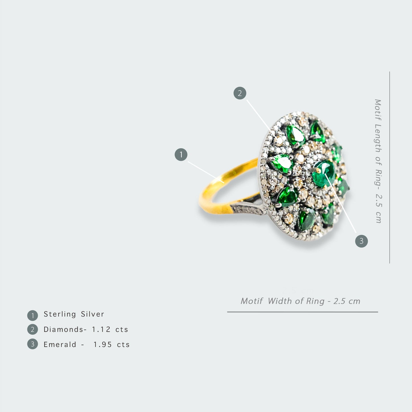 Riona Emerald and Diamond Ring