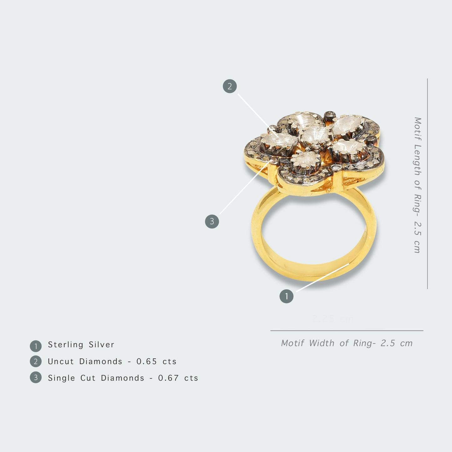 Rosato Uncut Diamond Ring