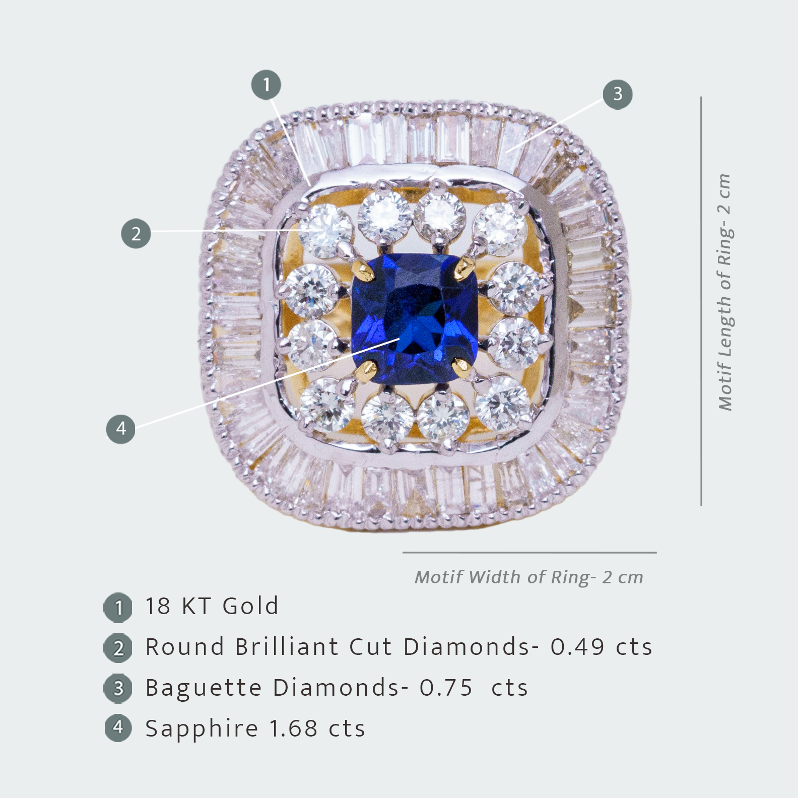 Sapphire Cushion Ring