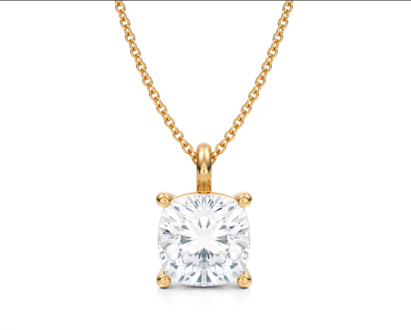 classic cushion lab grown solitaire pendant