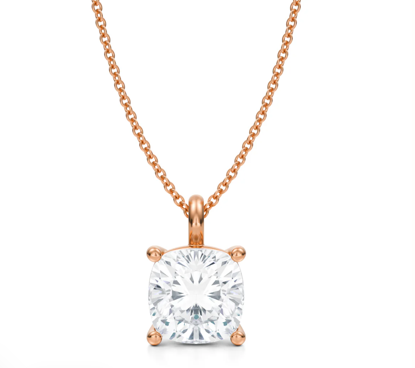 classic cushion lab grown solitaire pendant