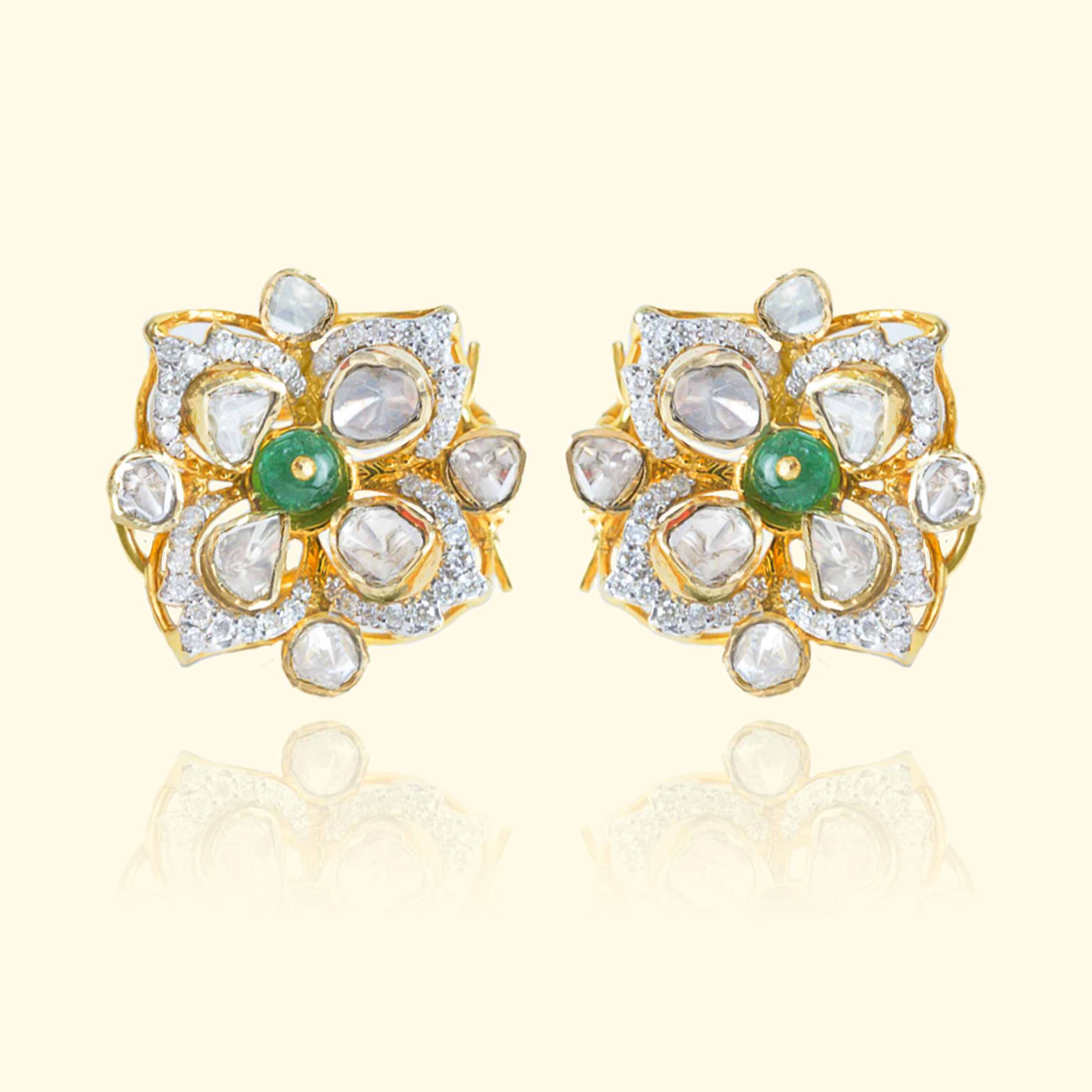 Shay Mini Emerald Polki Studs