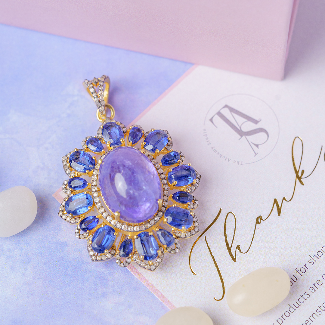 Caspian Diamond Tanzanite Sapphire Pendant