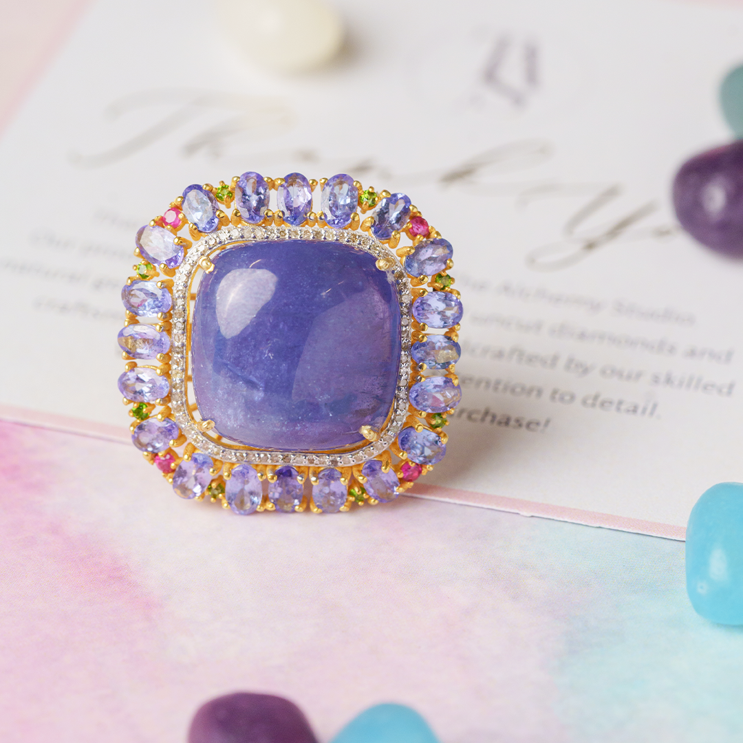 Nigel Diamond Tanzanite Tourmaline Ring