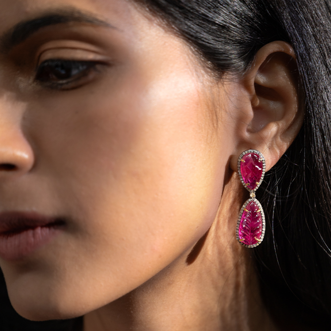 Donya Diamond Ruby Earrings
