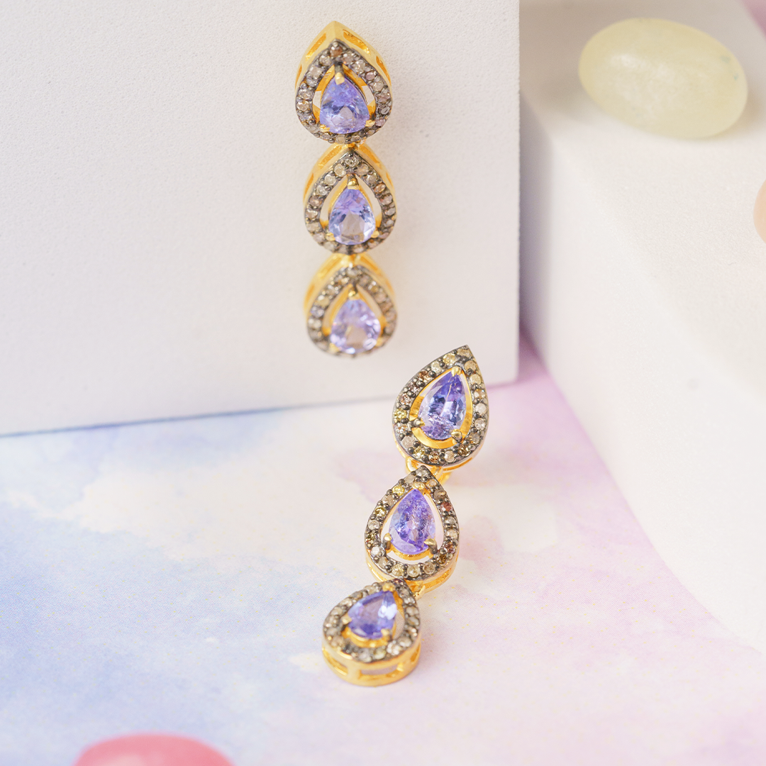 Camille Diamond Tanzanite Earrings