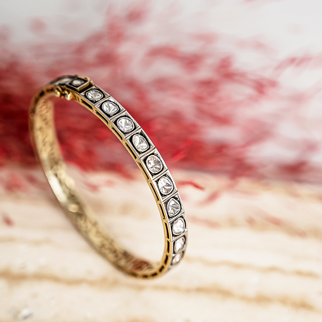 Silvernight Polki Bangle