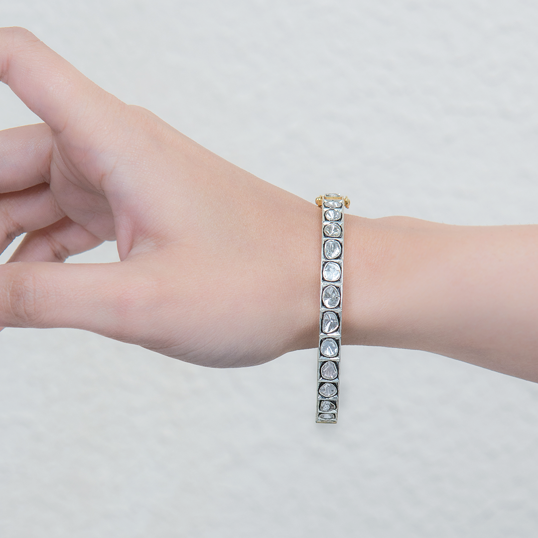 Silvernight Polki Bangle