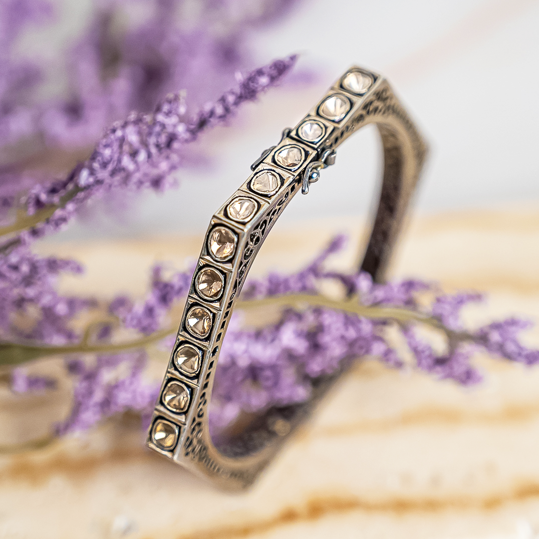 Hexagon Polki Bangle