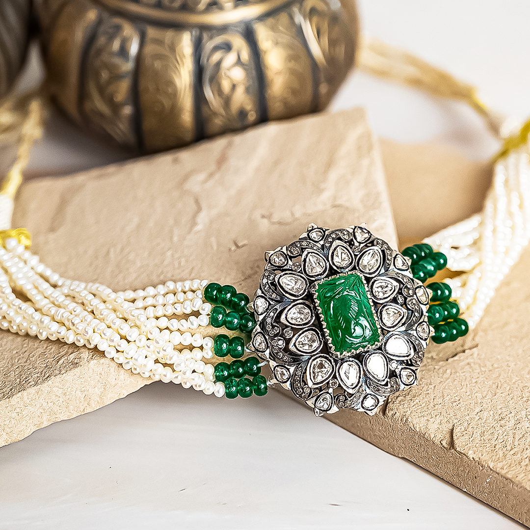 Venitian Polki emerald Choker