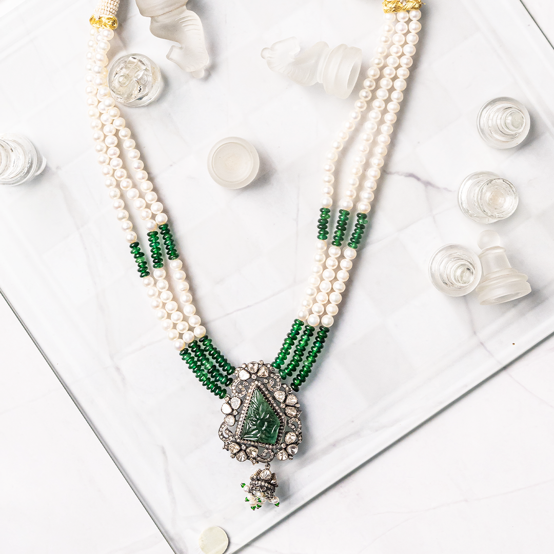 Raith Polki emerald Pendant