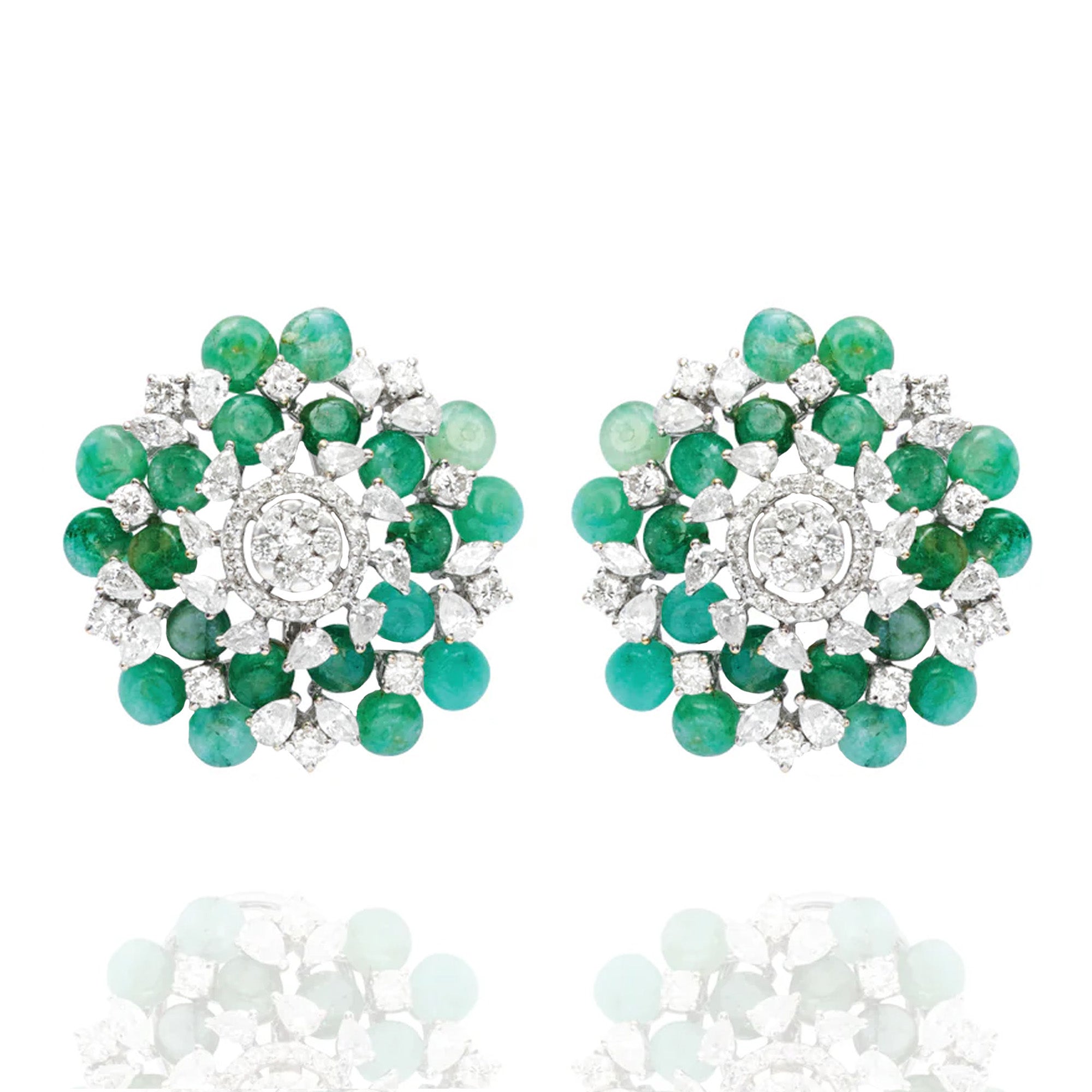 Strata Diamond Emerald Earrings