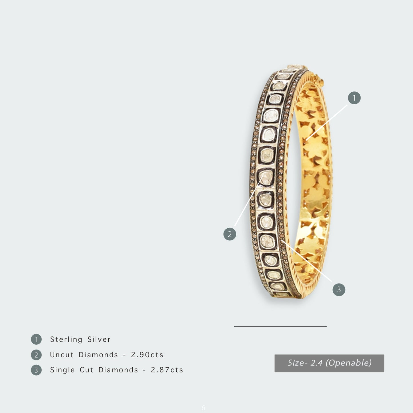 Sunlight Uncut Diamond Bangle