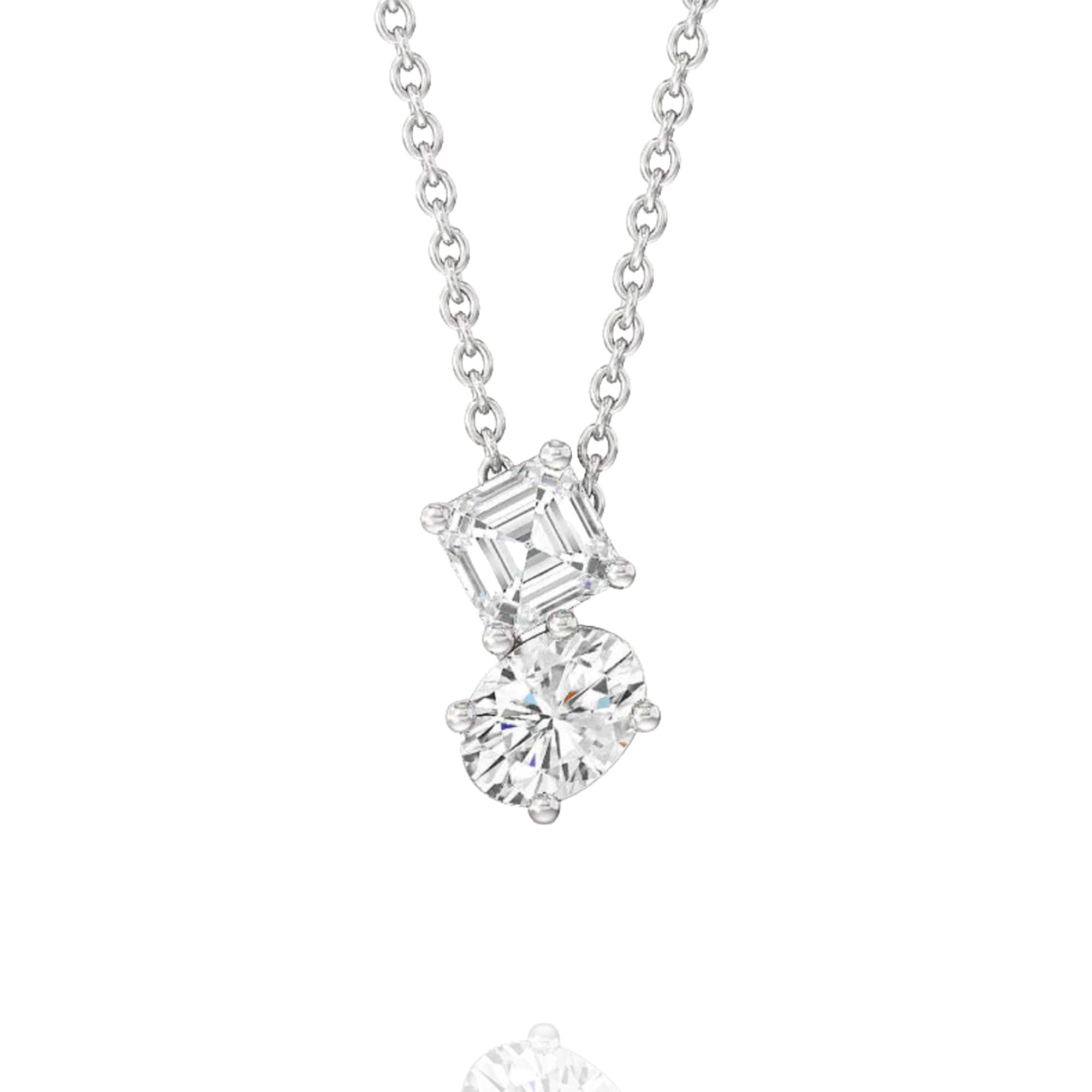 toi et moi lab grown  Solitaire Novara pendant