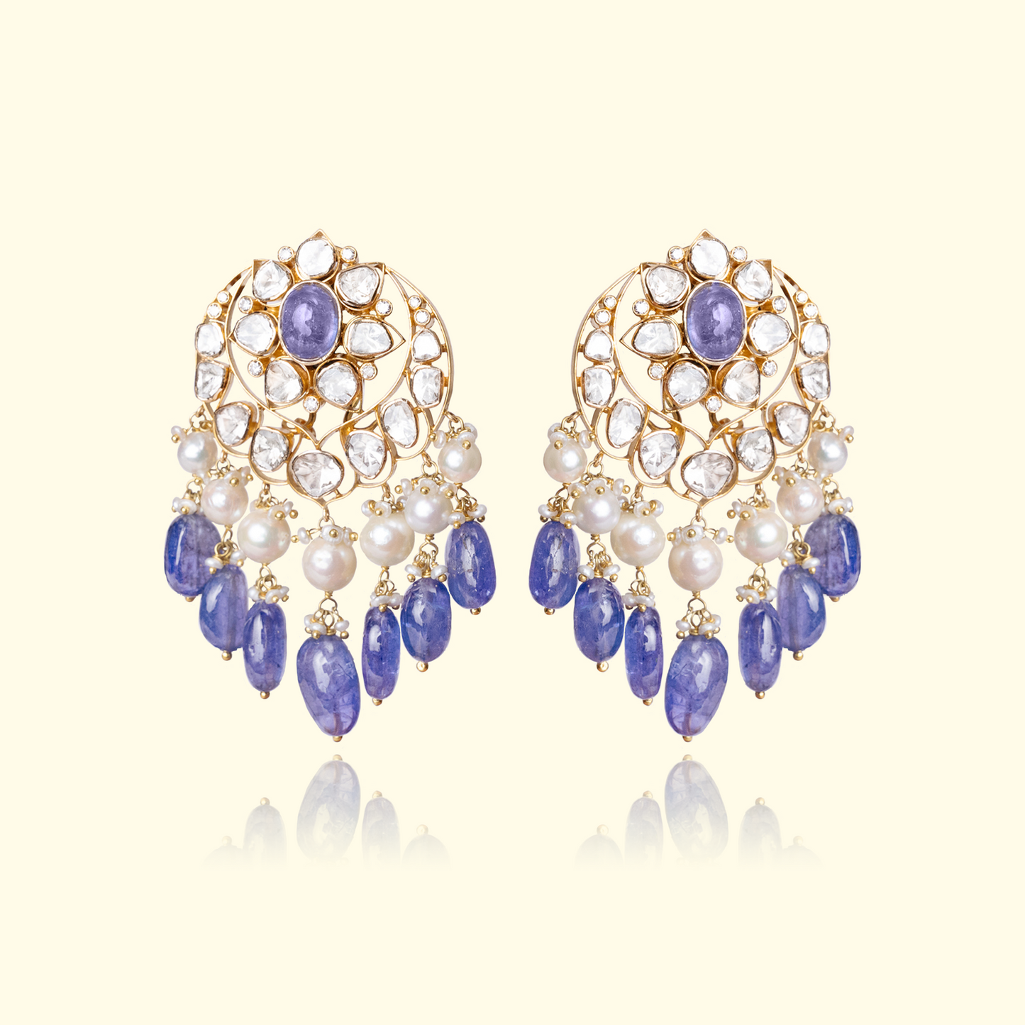 Tanzanite Chand Earrings