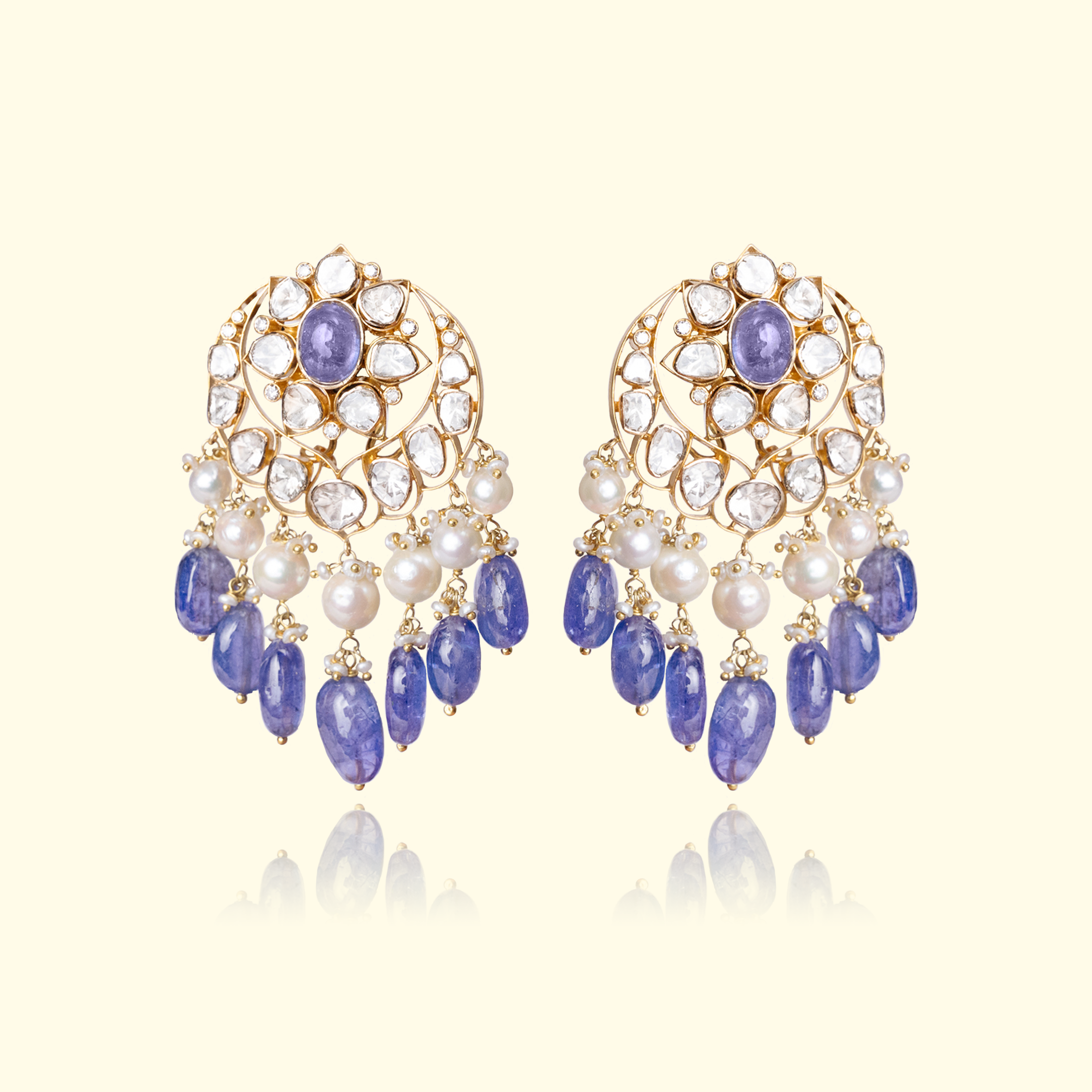 Tanzanite Chand Earrings