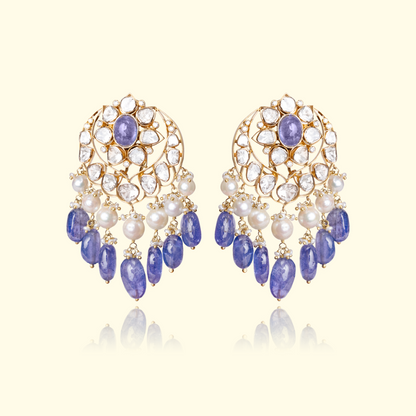 Tanzanite Chand Earrings