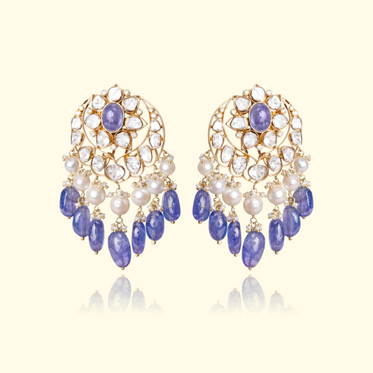 Tanzanite Chand Earrings