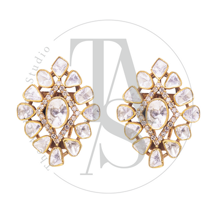 Thea Uncut Diamond Flower Earrings