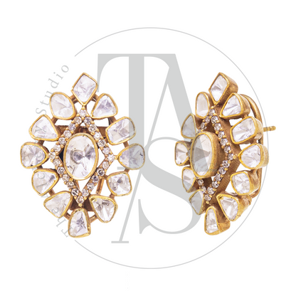 Thea Uncut Diamond Flower Earrings