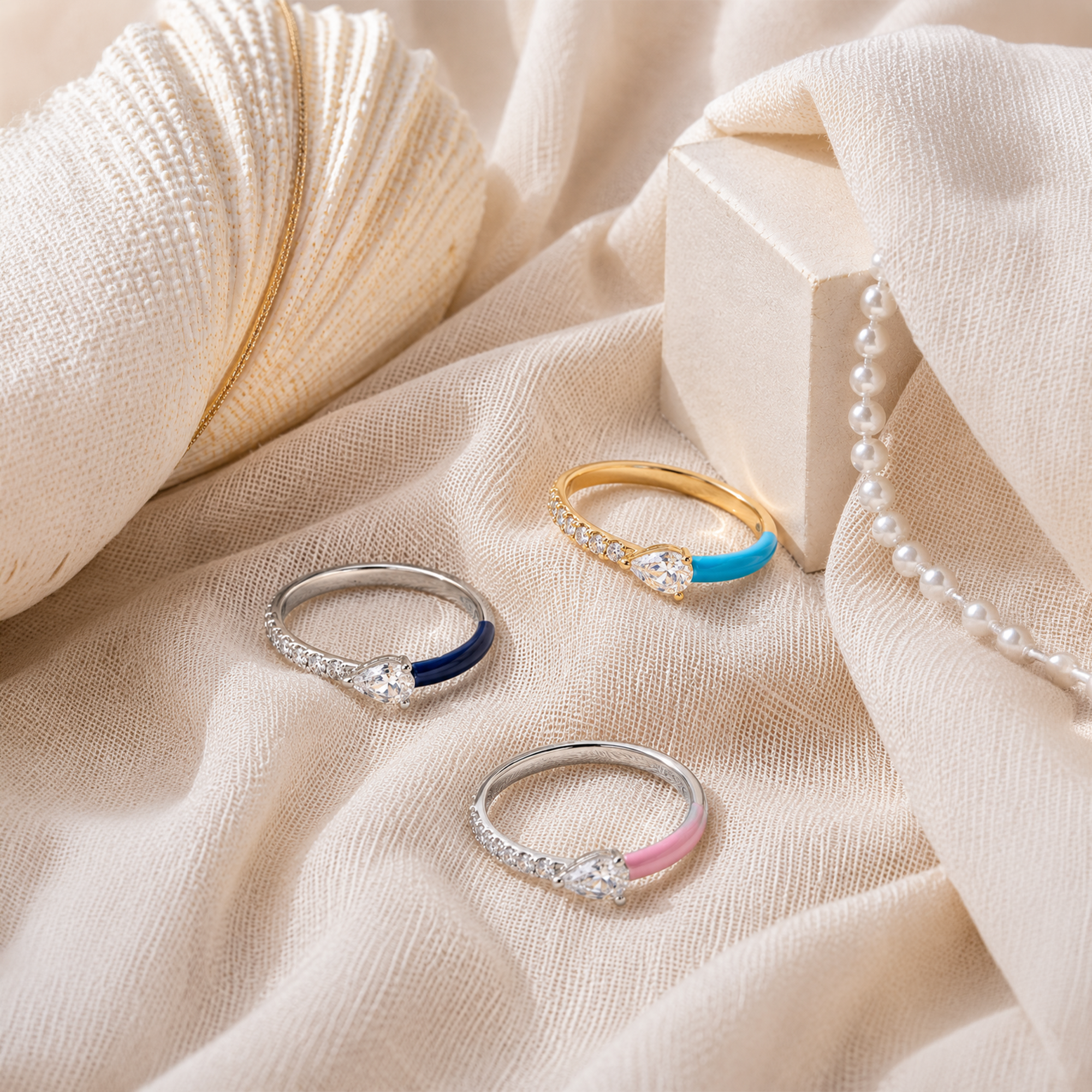 Tropic Teardrop Diamond Ring