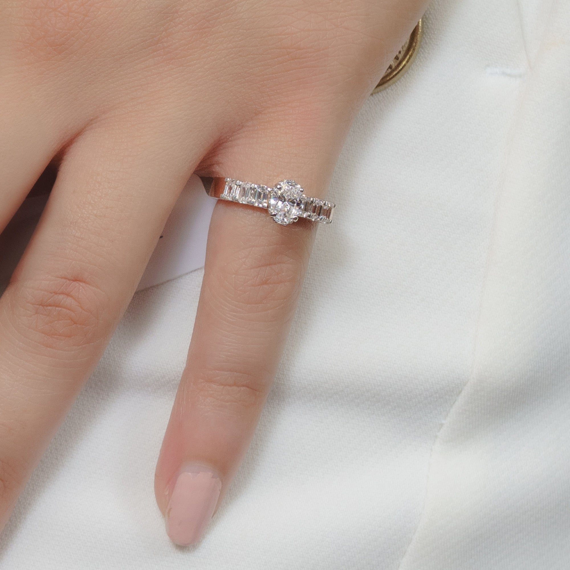 Crest Oval Lab Solitaire Ring