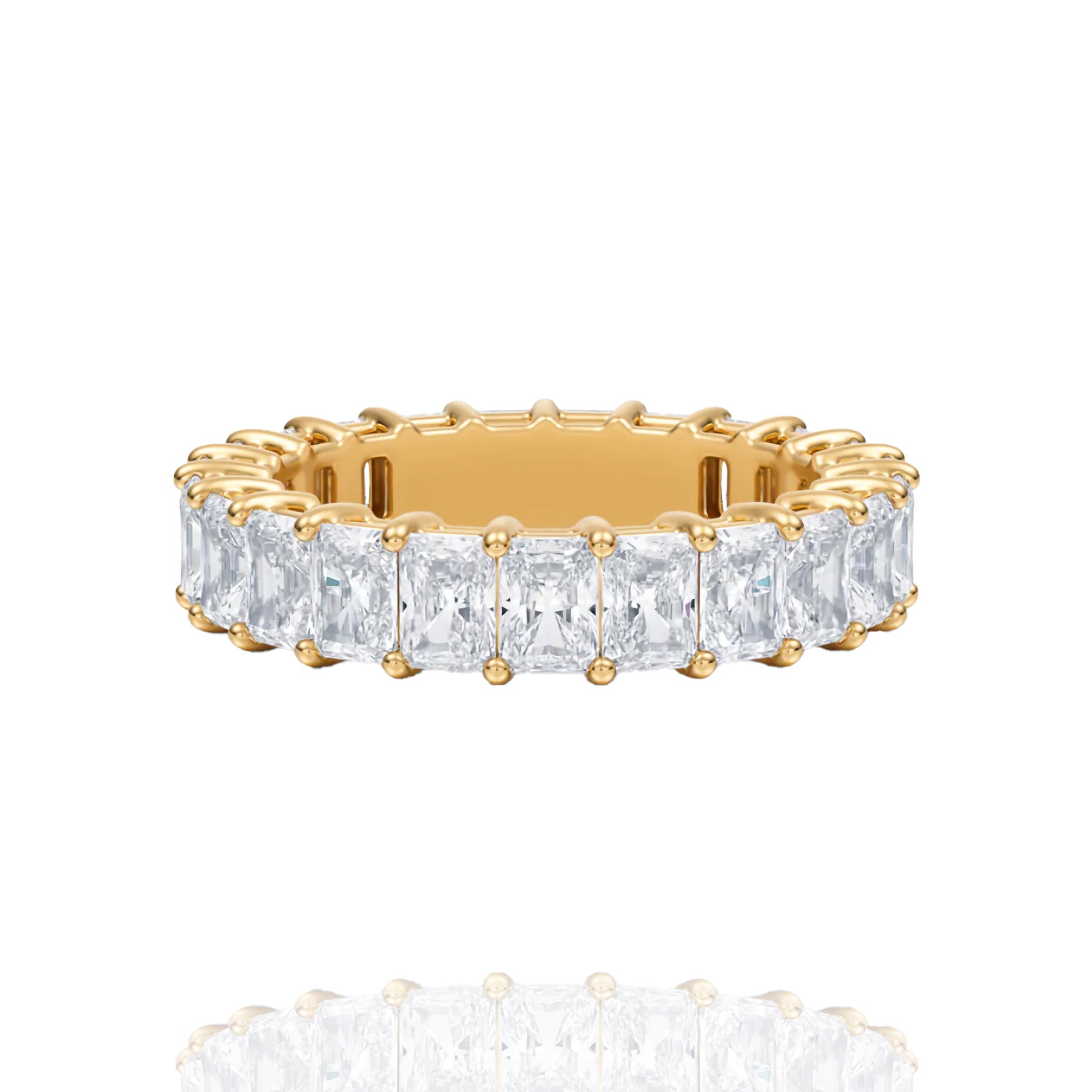 classic radiant lab grown solitaire eternity band