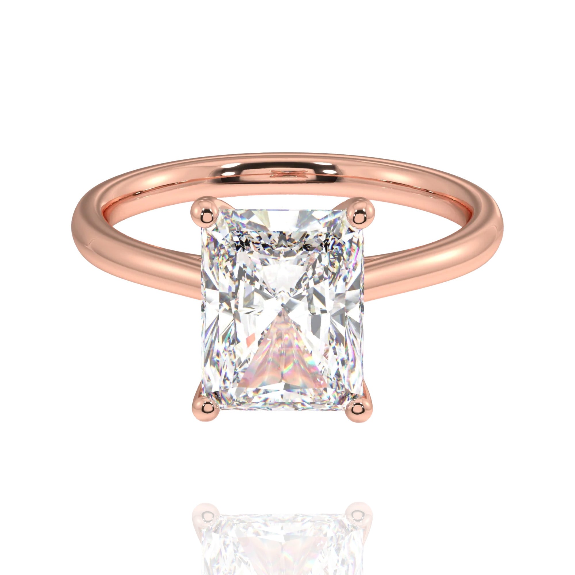 classic radiant lab grown solitaire ring
