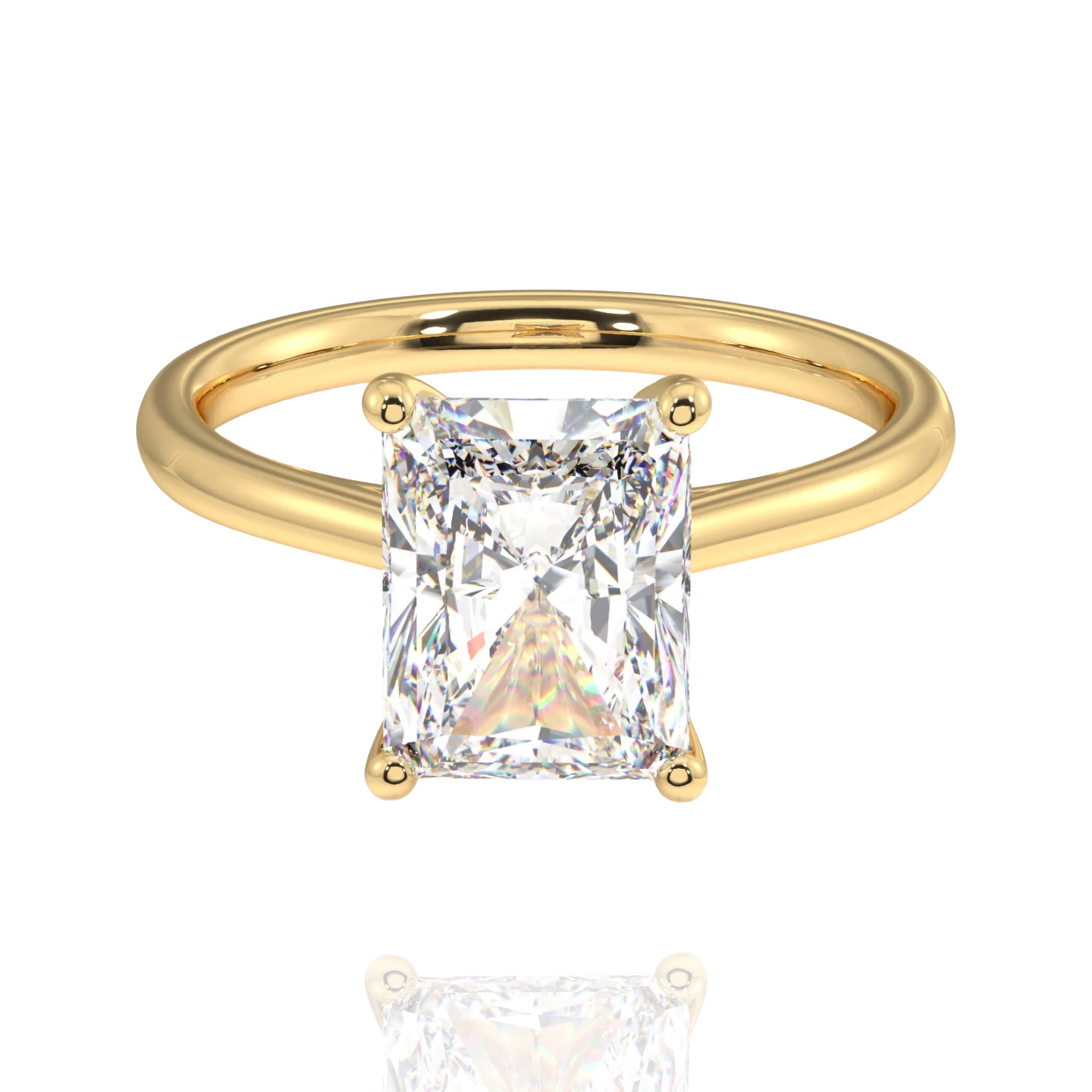 classic radiant lab grown solitaire ring