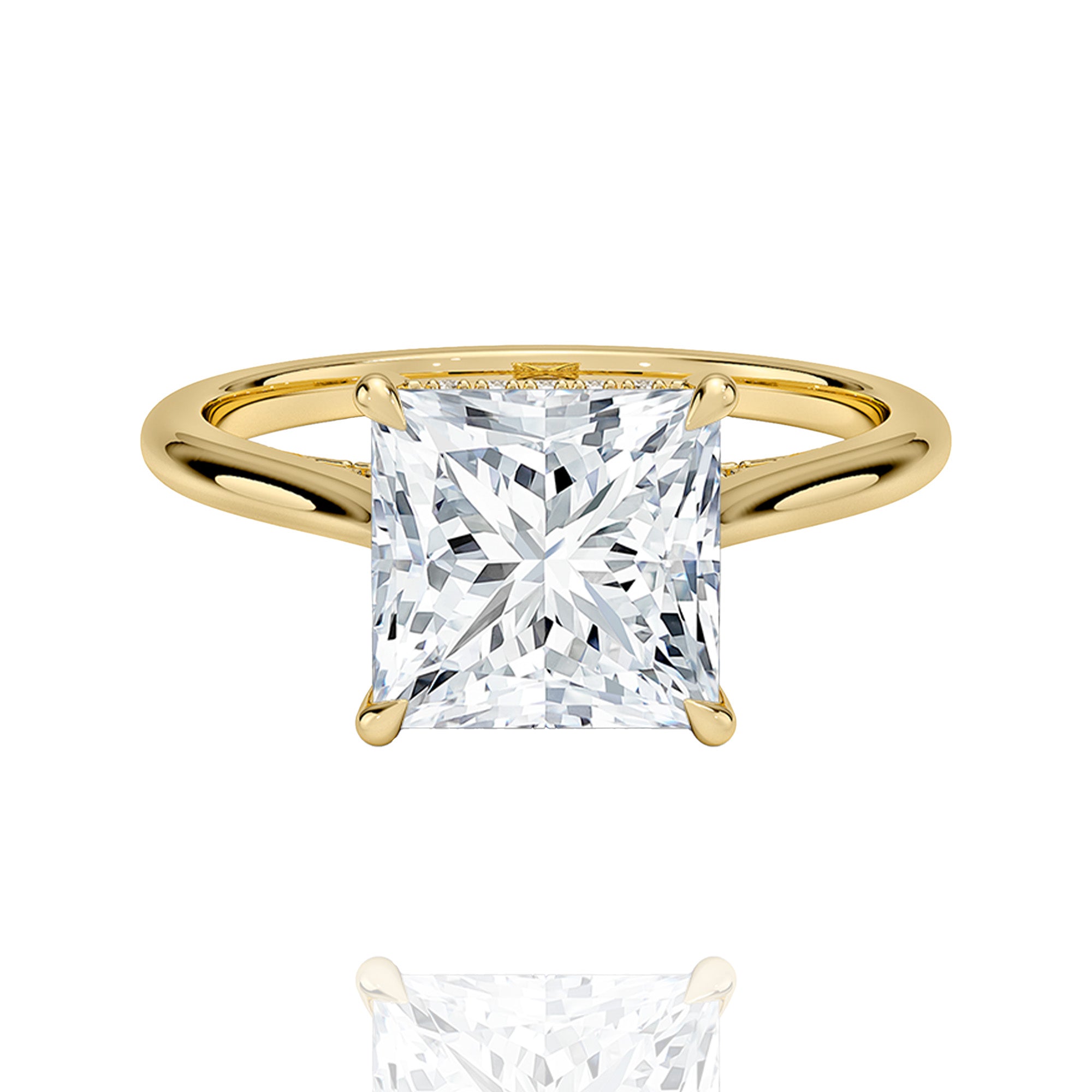 classic princess lab grown solitaire ring