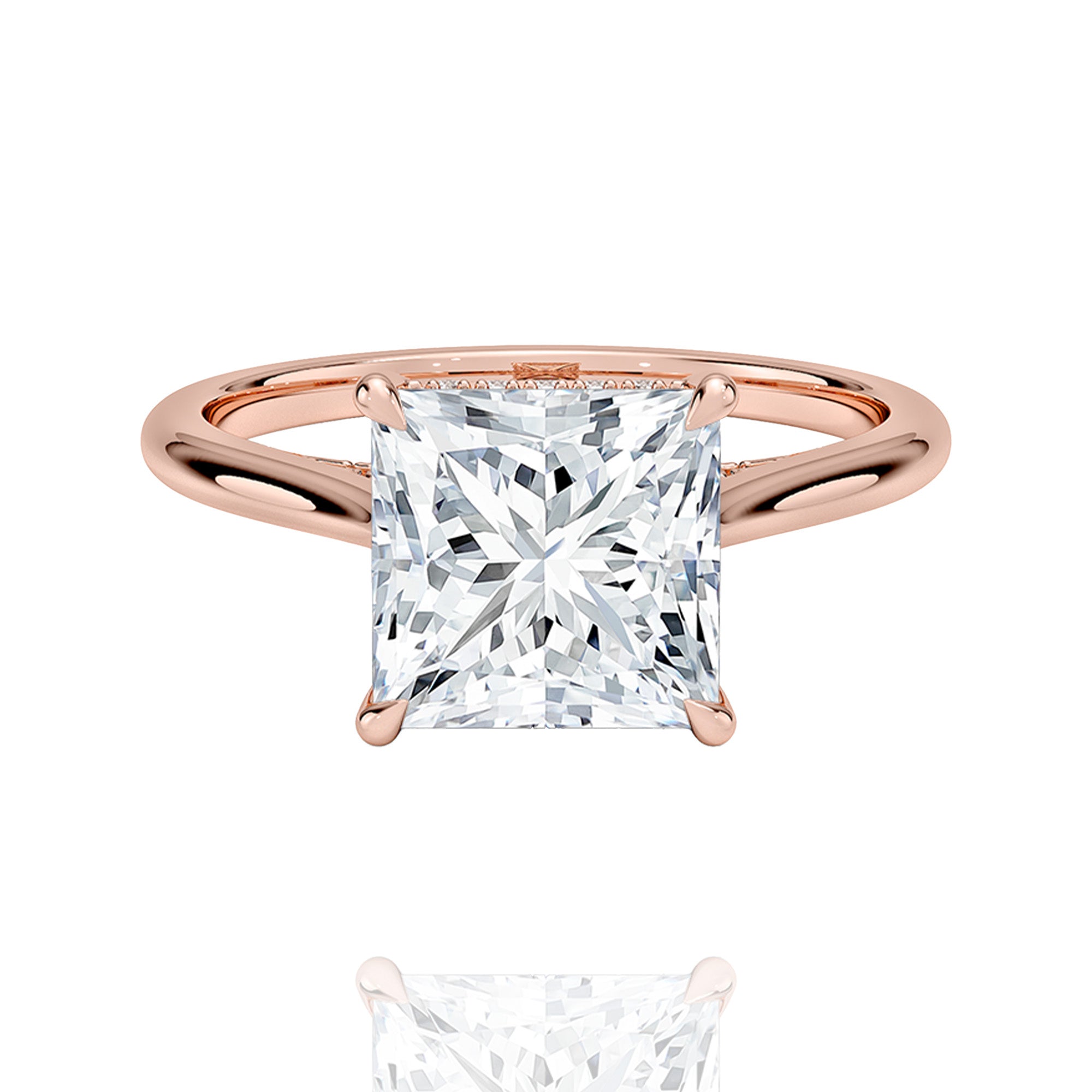 classic princess lab grown solitaire ring