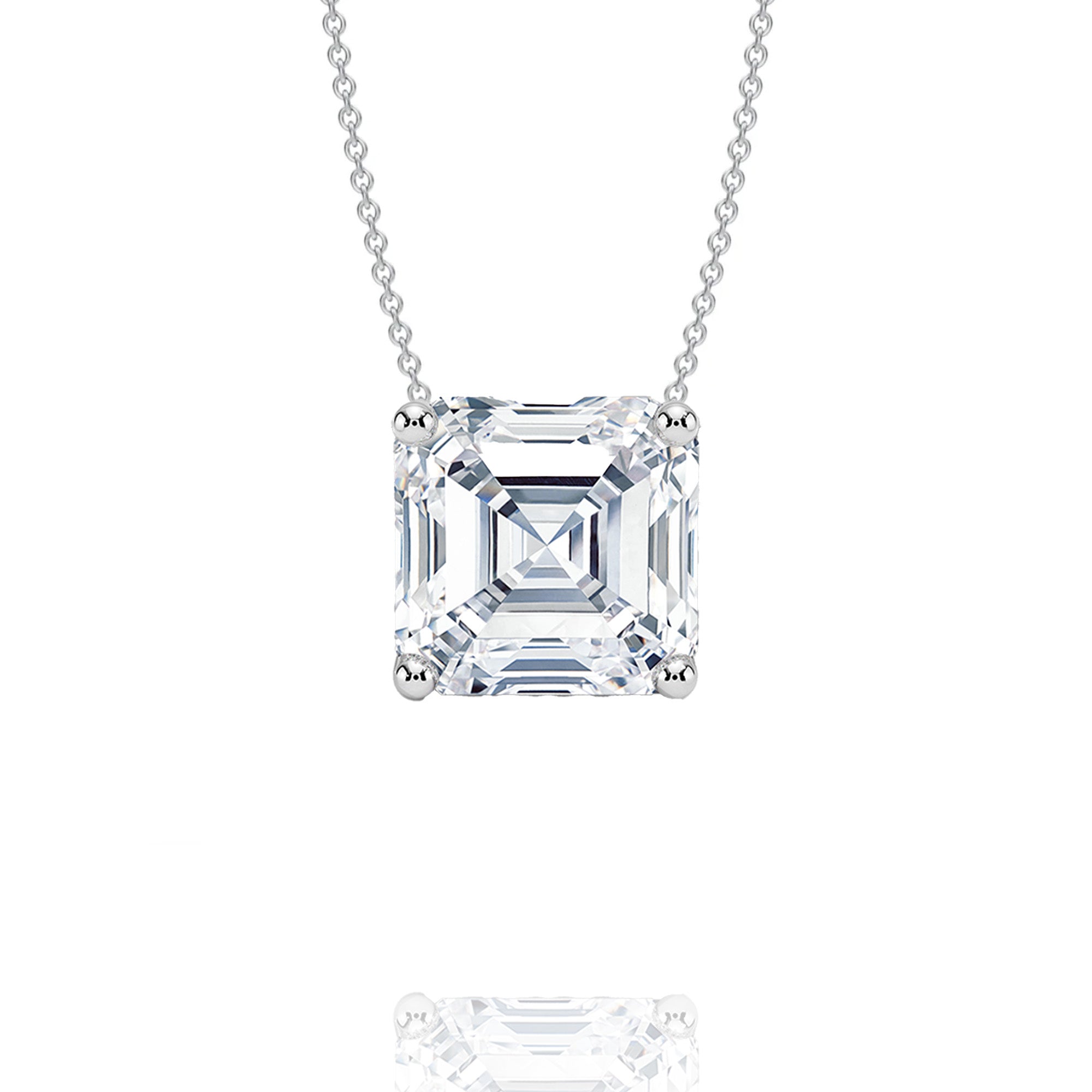 classic princess lab grown solitaire pendant