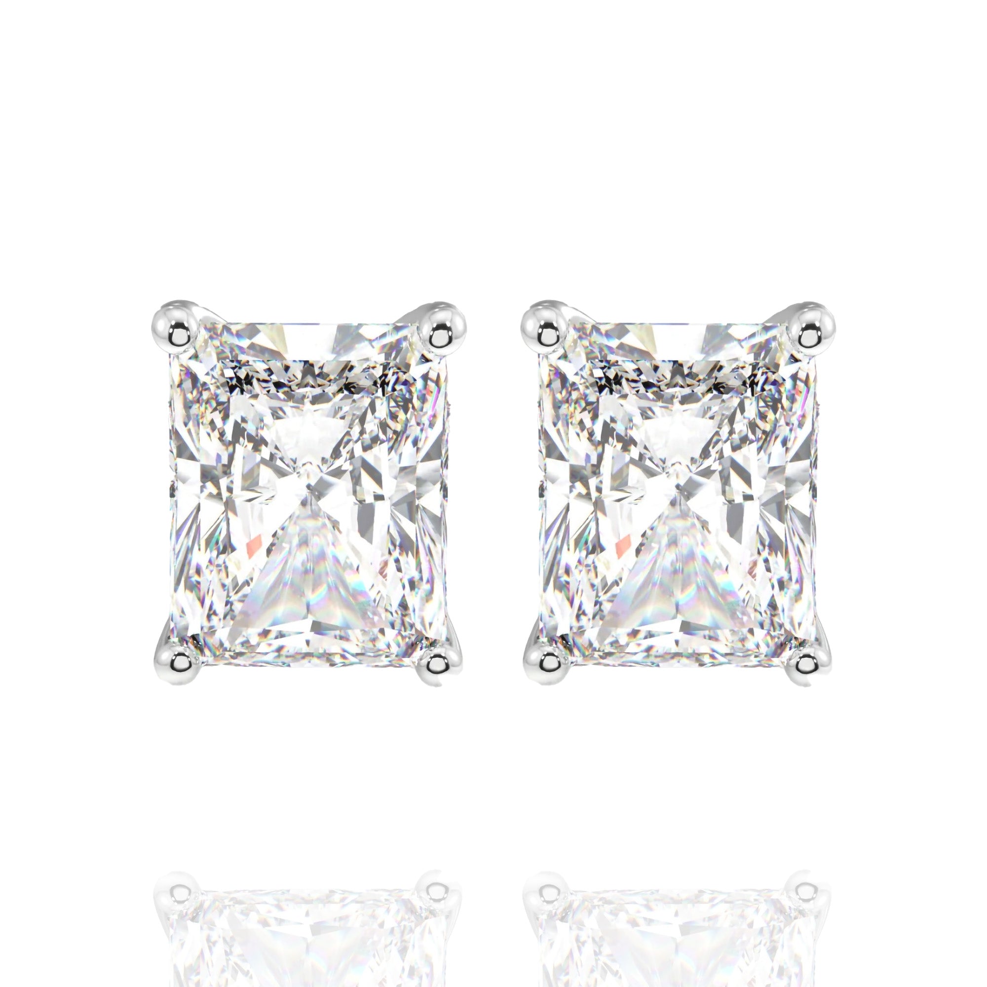Classic Radiant Lab Grown Solitaire Earrings