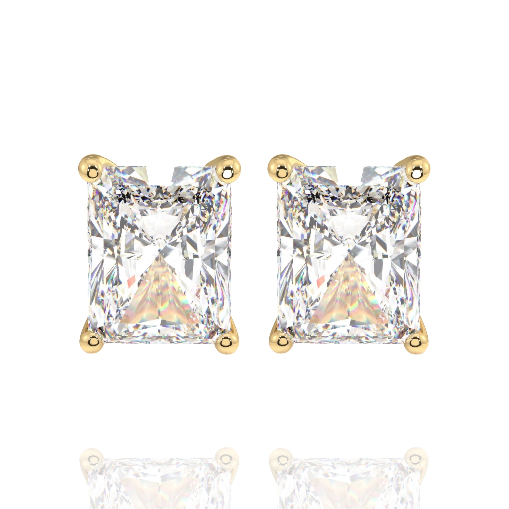 Classic Radiant Lab Grown Solitaire Earrings
