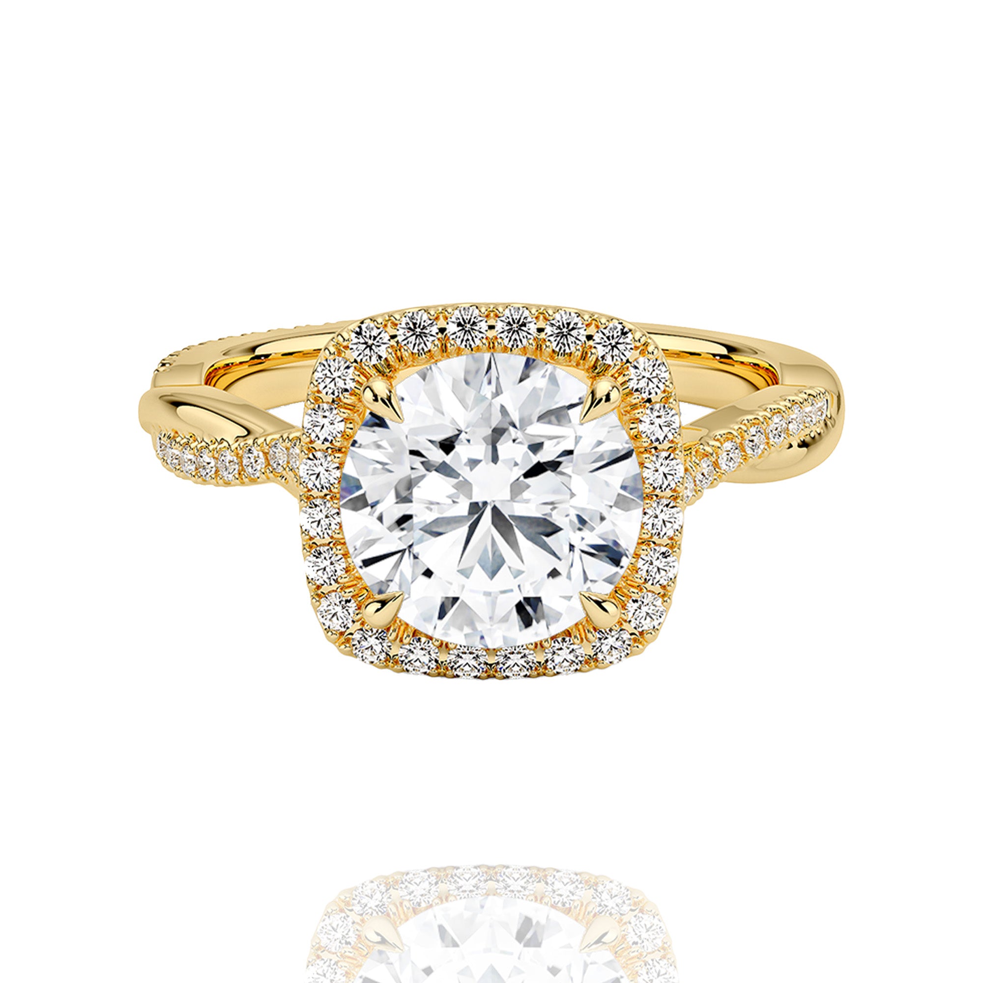 classic halo round lab grown ring