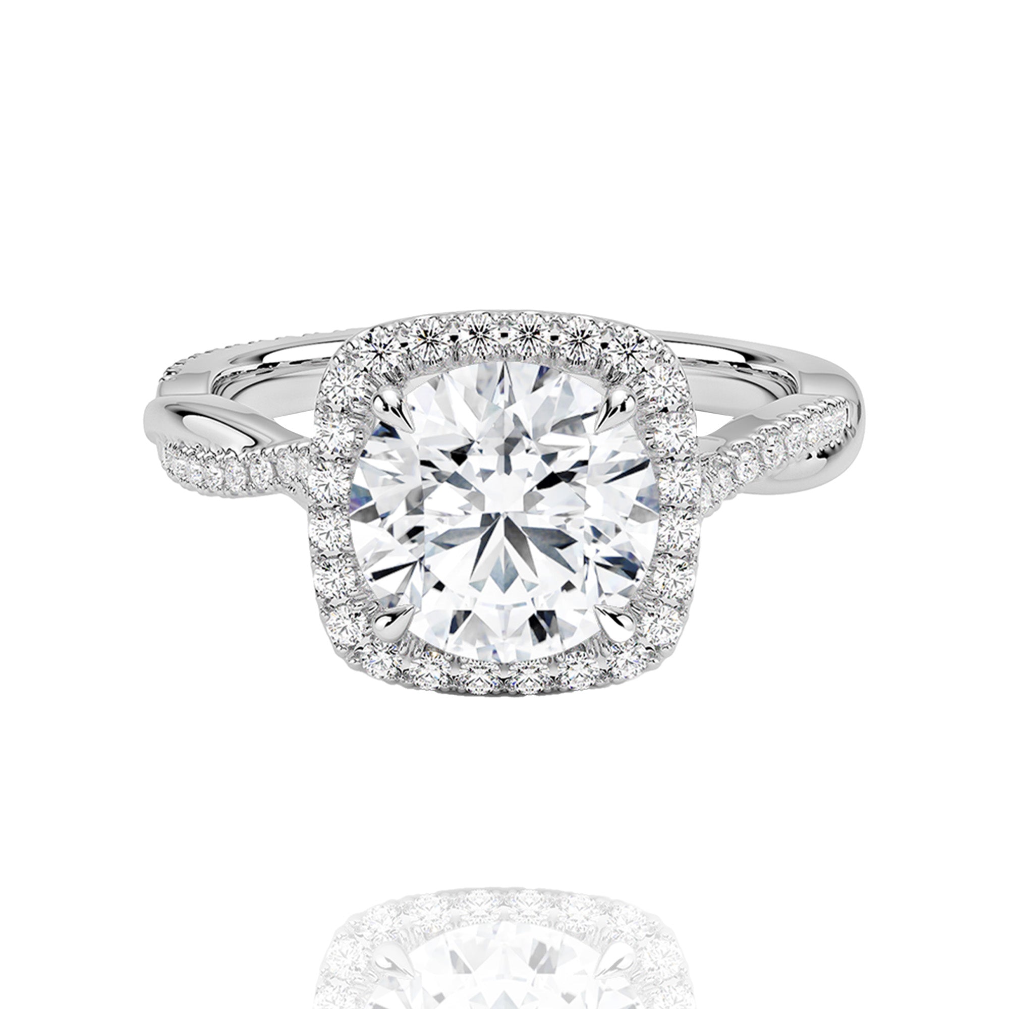 classic halo round lab grown ring