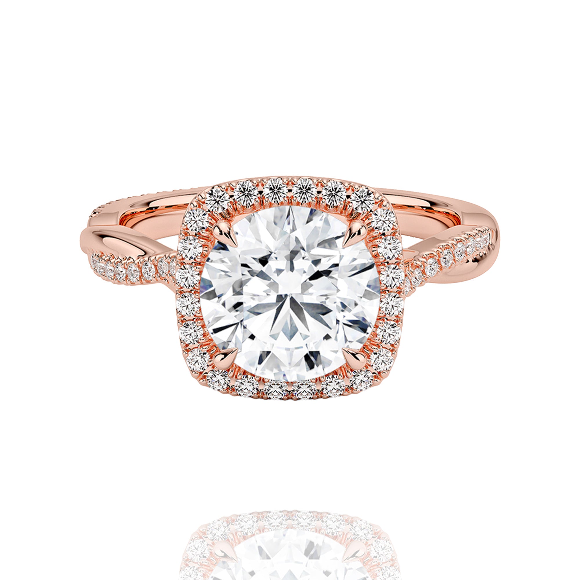 classic halo round lab grown ring