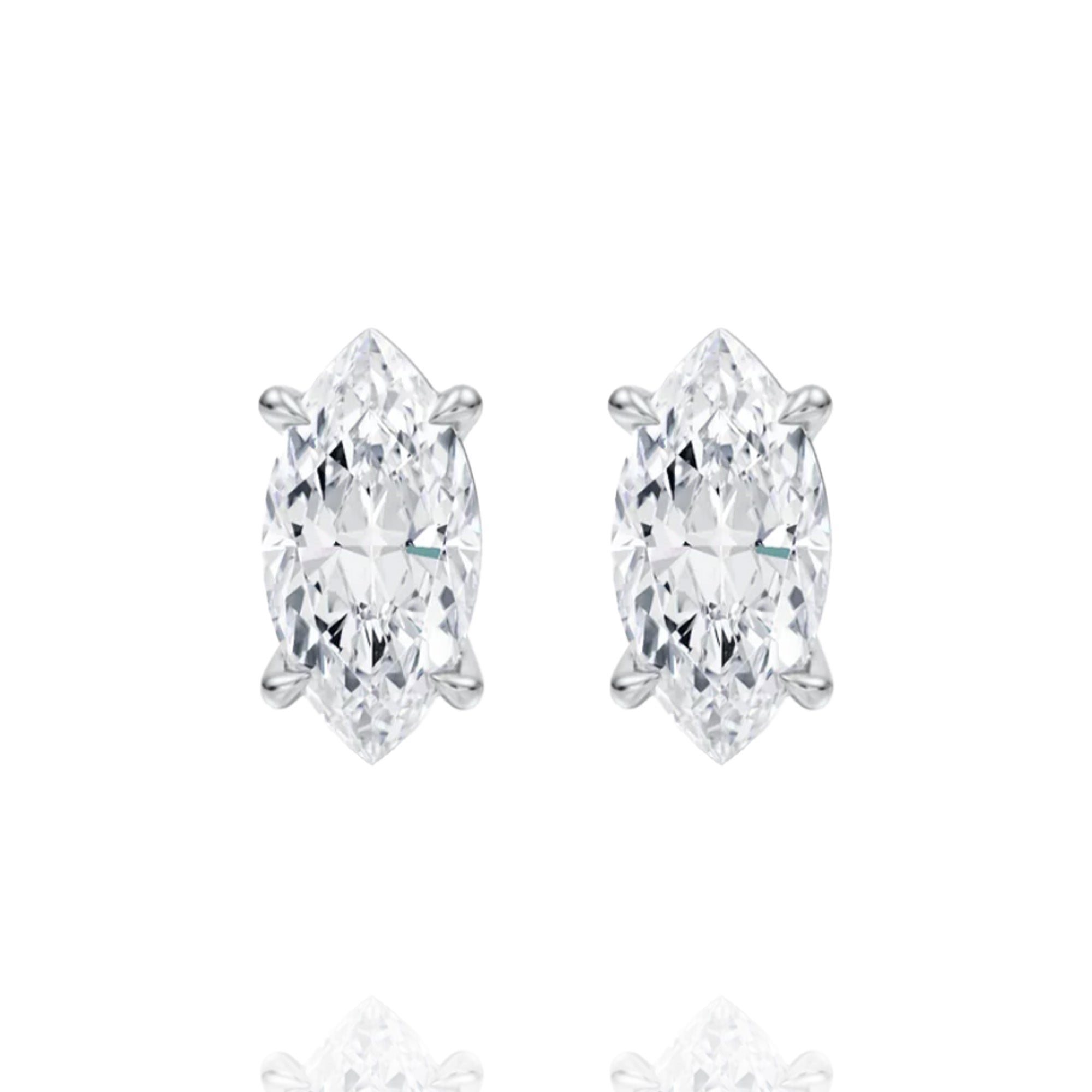 Classic Marquiese Lab Grown Solitaire Earrings