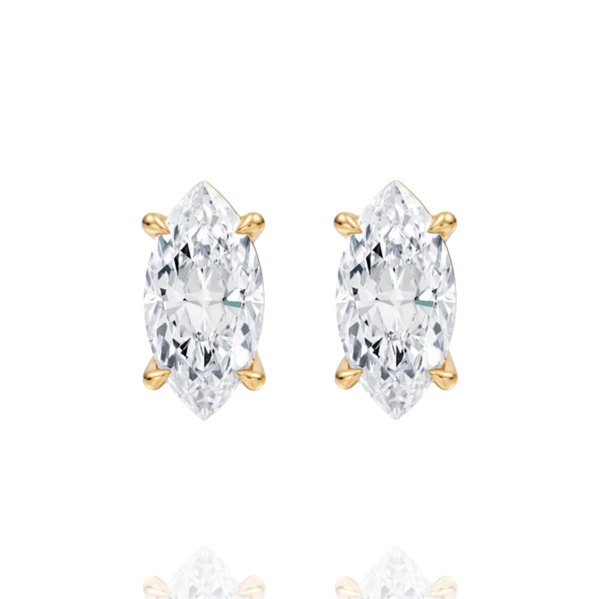 Classic Marquiese Lab Grown Solitaire Earrings