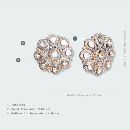 Osha Flower Uncut Diamond Earrings