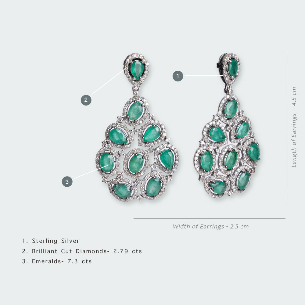 Erelah Emerald and Diamond Earrings