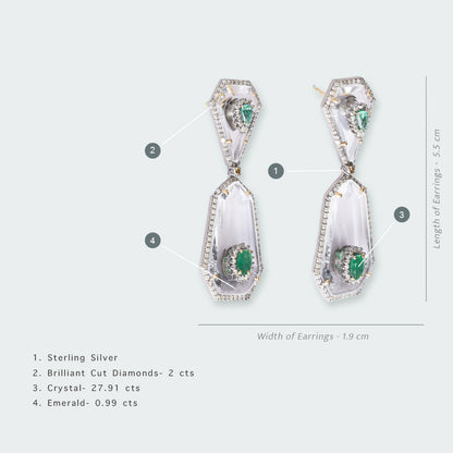Larique Crystal and Emerald Earrings