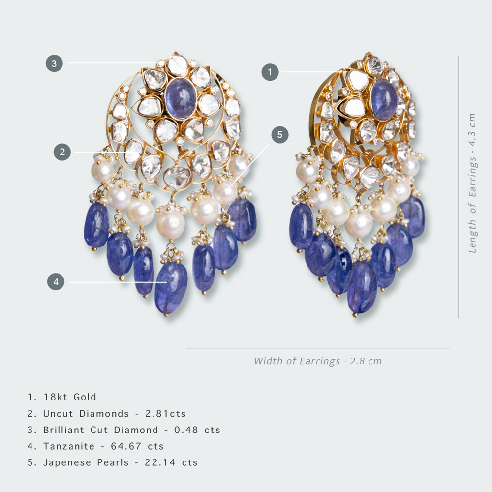 Tanzanite Chand Earrings