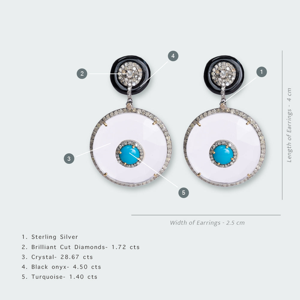 Lynx Dual Turquoise and Crystal Earrings