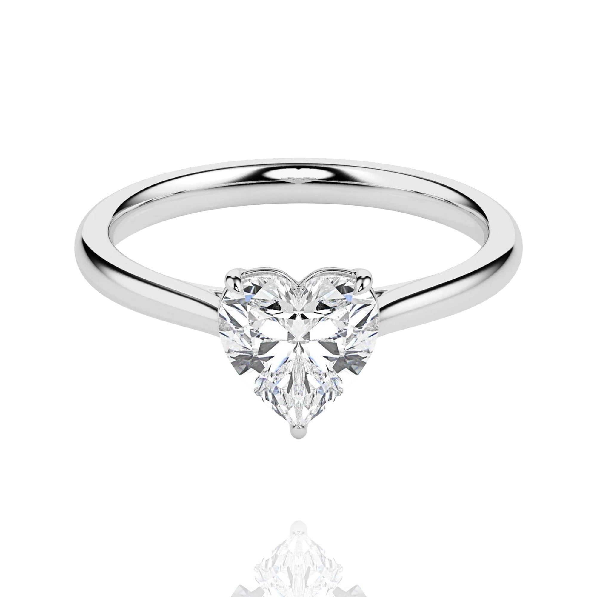 classic Heart lab grown solitaire ring